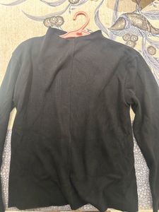 Black Mock Neck Long Sleeve Top