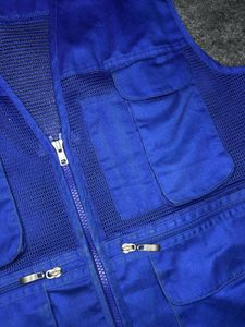 grey and blue Utility Vest