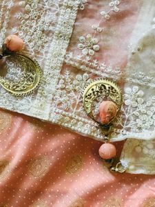 PEACH ROYAL GOWN  DUPATRA