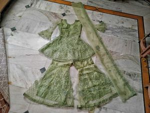 Full Work Sharara Floral Embroidery With Beads