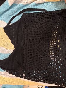Black Crochet Top