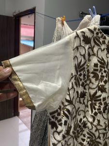 cream full hand work Chaniya choli wid net dupatta