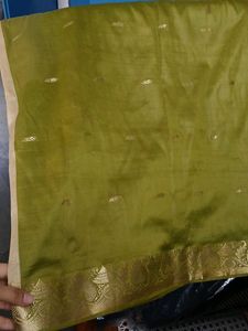 Beautiful Banarasi Silk, Olive Green Color Saree