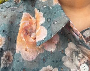 Hakoba Cotton Floral Cropped Shirt (New Launch)
