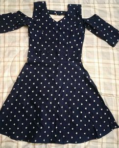 Navy Heart Print Dress