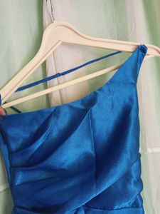 Teal One-Shoulder Maxi Dress
