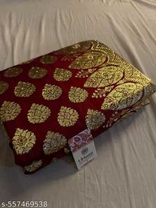 Bridal Marron &amp; Gold Banarasi Saree