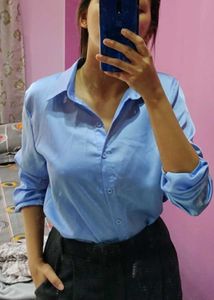 Blue PolySatin Shirt