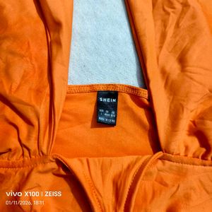 2111. Orange Halter Top