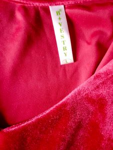 velvet red ruched top