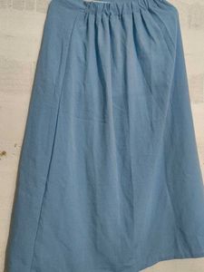Blue Floral Skirt with Buttons