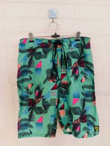 Palm Tree & Geometric Print Shorts