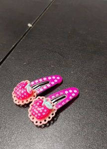 Pink Flower Hair Clips( pack of 3)