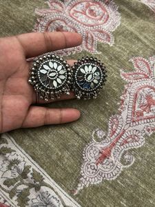 Statement Silver Mirror Earrings