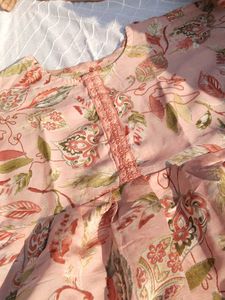 Hand Stitched Kurti Combo | Peach Floral &amp; Rust Pr