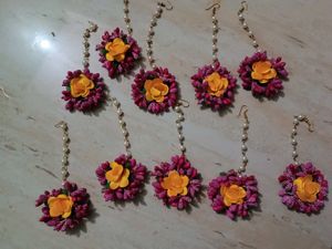 Flower Jewellery Set With Maagtika
