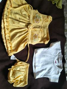 Cute Baby Girl Outfit Set Mango colour
