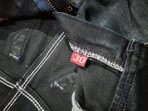 Dark Grey Regular Fit Distressed Jeans