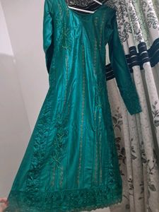 Emerald Green Embroidered Dress