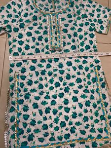 Kids Floral Print Short Kurti Palazzo Set(8-10yrs)