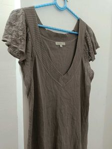 Casual Brown Knit Dress