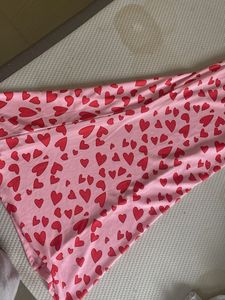 Heart Print Pink Maxi Dress