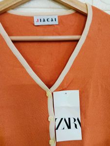 Knit Orange Cardigan