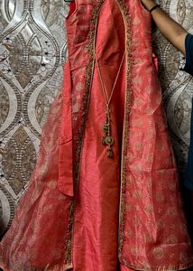 Beautiful Peach Party Wear Gawn