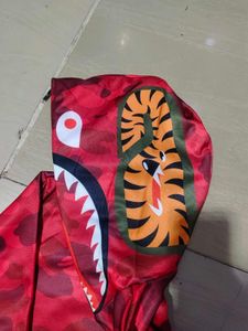 New Bape Red Camo Shark Hoodie