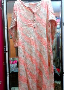 Peach Kurta With Leggings