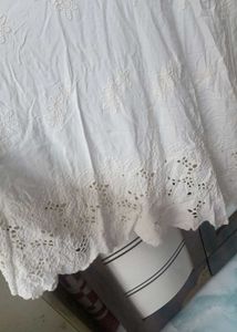 White Chikankari Long Dress