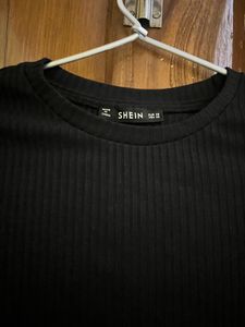 Shein Brand New Sleeve Cut Design Black Top