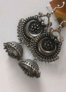 Silver Metal Earrings