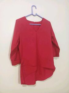 Red V-Neck Top