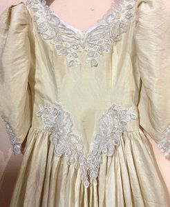 Vintage Cream Lace Trim Dress