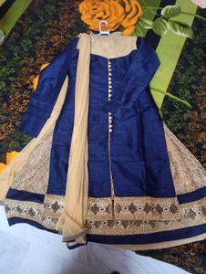 Elegant Blue &amp; Gold Kurta Set