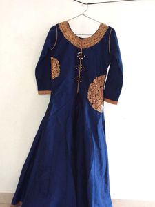 Blue Embroidered Kurta