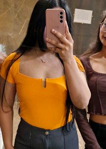 Square Neck Top (Orange)