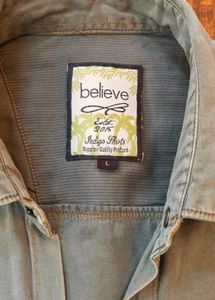 Vintage Style Gray Button Down Shirt