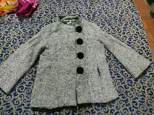 Grey Wool Blend Coat