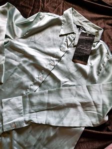 Mint Green Satin Shirt
