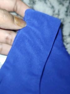 Blue And Black Short Dress Stretchable Fabric