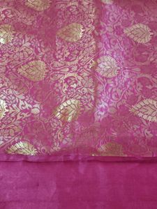 Pink Banarasi Silk Saree Fabric