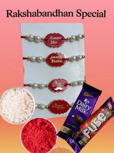 Set of 4 Rakhi Gift | Hamper with Chocolates |