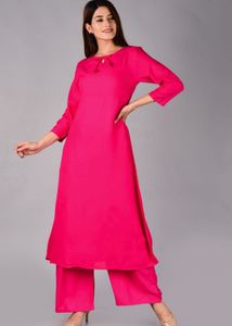 Pink Kurta Palazzo Dupatta Set