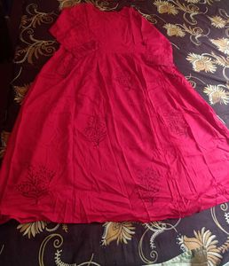 Red Floral Kurta
