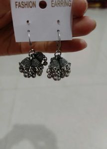 "Introducing my 5 adorable oxidized Jhumkas