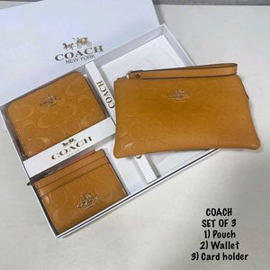 COACH GIFT SET OF 3 WALLET,POUCH &amp; CARD HOLDER