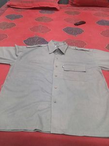 Gray Long Sleeve Button-Up Shirt