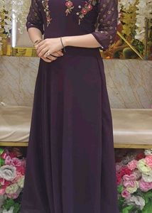 Plum Embroidered Indian Salwar Kameez